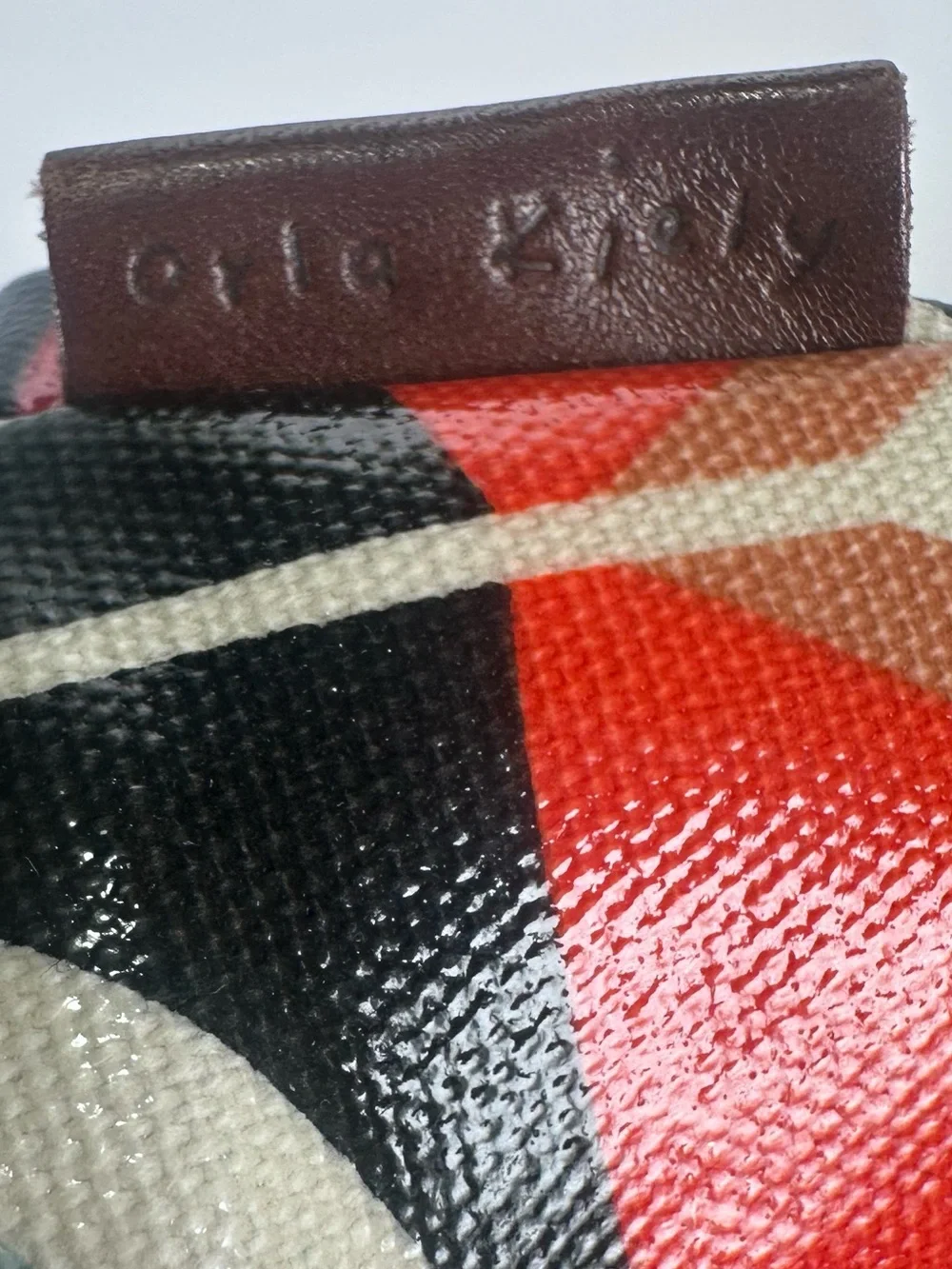Orla Kiely Stem Print Coated Canvas Purse Retro Mod Floral Shoulder Tote Bag - Picture 11 of 16